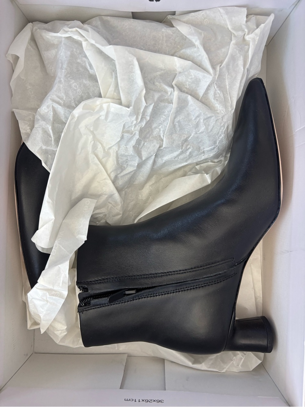 Vince Black Pointed Toe Ankle Boots with Low Heel
